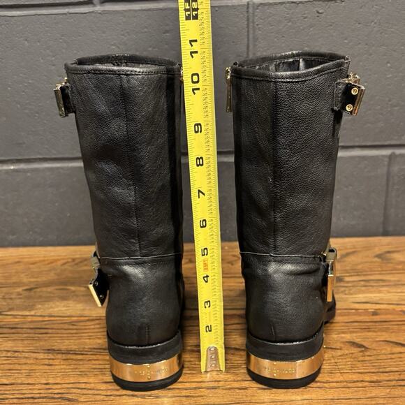 Vince Camuto Walda Black Leather Moto Biker Boots Women’s 8.5 - Picture 4 of 8